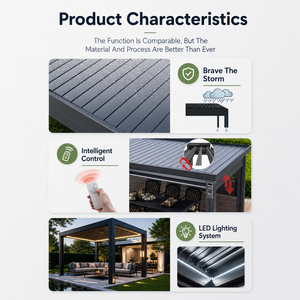 <span class=keywords><strong>Pergola</strong></span> bioclimatique électrique <span class=keywords><strong>à</strong></span> <span class=keywords><strong>prix</strong></span> d'usine pour balcon avec lames orientables - Product Image 6