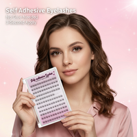 Extensions de cils individuels auto-adhésifs en grappe sans colle pour DIY, vente en gros, marque privée, prix usine