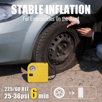 Portable ABS 12V Air Compressor Pump Fast Inflate Accurate Pressure Gauge for Vehicle Tires SUV Motorcycle Camping Travel CE
