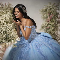 Robe de Quinceañera personnalisée, brillante, couleur champagne, style robe de bal, avec appliques en dentelle, perles et corset, pour Sweet 16 et Vestidos De 15 Anos