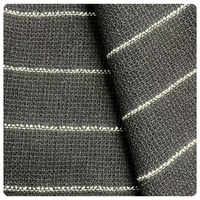 Tissu en tweed à rayures horizontales en mélange de laine pour veste ou manteau de femme style petite fragrance