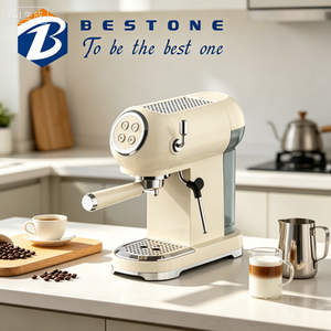 Machine à café expresso semi-automatique rétro 15 bars, cafetière électrique avec mousseur à lait pour la maison et l'hôtel - Product Image 2