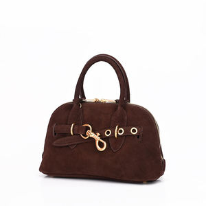 Bolso retro de piel de vaca esmerilada, mini bolso de mano de gamuza, bolso de hombro de cuero a la moda. - Product Image 2