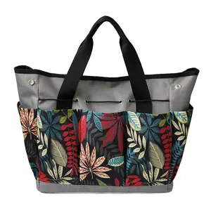 Многофункциональная Цветочная цветная оксфордская женская сумка-Органайзер для хранения садовых инструментов, сумка-тоут