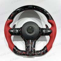 Volant en cuir perforé rouge en fibre de carbone forgé rouge adapté à la BMW série F F10 F30 E90 E92 E87 Style personnalisé