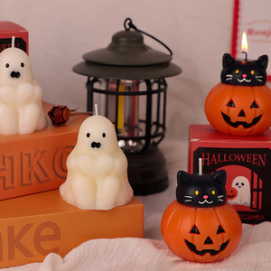 Bougie parfumée créative Halloween en forme de citrouille, chat, fantôme, cœur, décorations, cadeau de festival, bougies aromatiques en gros - Product Image 1