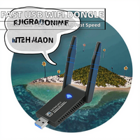 Adaptador USB WiFi sin Controlador, 1300Mbps, Doble Banda 5.8G y 2.4G, Tarjeta de Red Externa para Computadora de Escritorio y Portátil