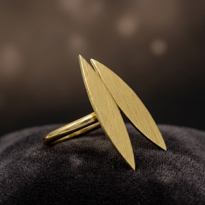 SOUMYA CREATIONS Vintage Fashionable <b>Brass</b> Alloy Gold-Plated Plant Pattern Plain Inlay Trendy Statement <b>Ring</b> for Children Gift - Product Image 3