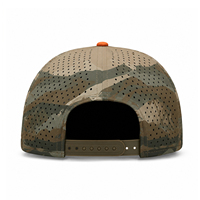 Casquette Snapback Premium Personnalisée en Caoutchouc PVC à 5 Panneaux avec Visière Courbe Imprimé Camouflage, Chapeau de Golf Imperméable Haute Performance pour Sports de Plein Air
