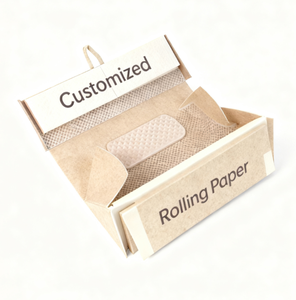 Em Estoque Papel de Enrolar Personalizado de Celulose Vegetal Dourado, Mais Limpo, Personalize Seu Próprio Logo, Queima Orgânica - Product Image 3