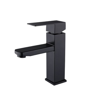 Grifo de Lavabo Cuadrado Negro Muliang con una Sola Manija, Válvula de Cerámica, Moderno, de Acero Inoxidable, para Montar en el Encimera - Product Image 5