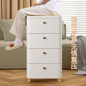 Armoire multifonctionnelle à cinq tiroirs avec pieds en bois pour le rangement de la chambre et l'utilisation au bureau - Product Image 2