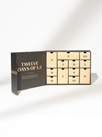 Boîte cadeau rigide de calendrier de l'avent de Noël avec impression personnalisée, gaufrage, revêtement UV, matériaux recyclés et fermeture magnétique