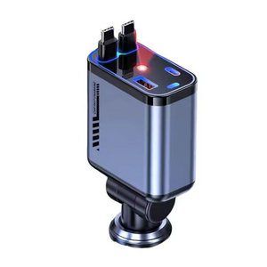 C6 Có Thể Thu Vào Loại C Pd Cáp 120W Nhanh Chóng Sạc Điện Thoại Xe Hơi Sạc Trạm Bầu Trời Đầy Sao Môi Trường Xung Quanh Ánh Sáng Nhanh Chóng Sạc Adapter - Product Image 1