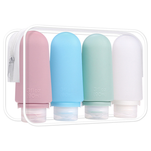 Custom Logo 3PCS Food Grade Silicone Travel Bottle Set Leakproof Refillable <b>Toiletry</b> Bottles 30ml 60ml 90ml OEM ODM - Product Image 6