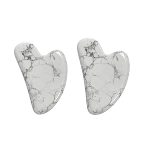 Planche de Gua Sha en howlite naturelle personnalisée OEM, commande en gros, outil de massage facial en pierre gemme pour raclage - Product Image 1