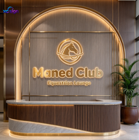 Enseigne 3D personnalisée en acier inoxydable rétroéclairée à LED, signalétique de logo haut de gamme pour bureau, centre commercial, boutique, salon de beauté, spa, hôtel, usage commercial, montage mural, Homekit