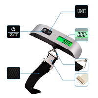 Pèse-bagages électronique numérique portable 50 kg en ABS, alimenté par piles, pour valise, avec poignée, pour sac de voyage, à suspendre