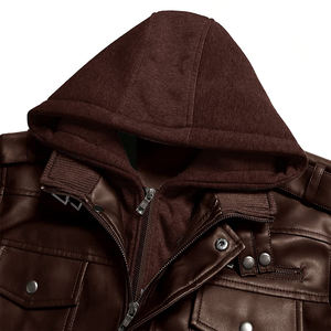 Chaqueta de Cuero de Invierno Personalizada con Logotipo, al Mejor Precio, Estilo Urbano, Chaqueta para Hombre a Prueba de Viento, Chaquetas de Cuero Personalizadas para Hombre - Product Image 4