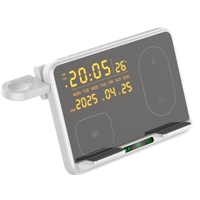 Nouveauté Dropshipping : Chargeur sans fil 6-en-1 15W à charge rapide avec affichage de l'heure, de la température et de l'humidité pour la maison et le bureau