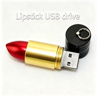 Clé USB amusante en forme de rouge à lèvres en métal 2.0 1 Go 2 Go 4 Go Clé USB 3.0 8 Go 16 Go 32 Go Nouveau stock Cadeau