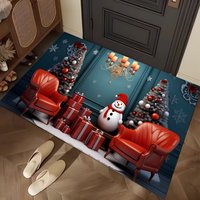 Paillasson à motif géométrique, tapis de Noël, paillasson d'entrée et paillasson de bienvenue fabriqué à la machine, décoration de vacances pour la maison et l'hôtel