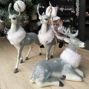 Büyük Yapay Kürk Ren Geyiği Süsü, Gerçek Boyutta Noel Ren Geyiği Dekorasyonu, Evde Sergileme İçin - Product Image 2