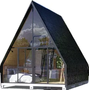 CDPH недорогой стальной конструкции сборный треугольный дом с лофтом