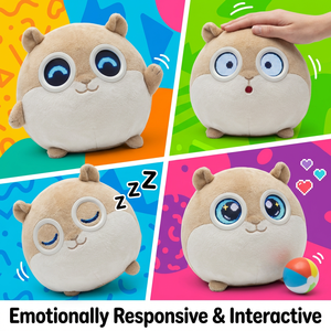 Juguete de Peluche Inteligente Redondo con Forma de Hámster ChatGPT, Ojos LED Intermitentes, Botón de Activación, Búsqueda de Información, MOQ Bajo, OEM Disponible - Product Image 3
