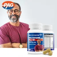 PAG תוסף יצרן Men'S 50 + צמחים בתוספת מכיל 30 מזינים צמחוני מינרלים Centrum מולטי ויטמין טבליות עבור גברים