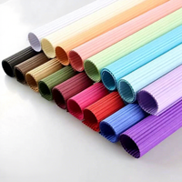 Papier d'emballage pour fleurs, papier ondulé uni, matériaux d'emballage pour bouquets, pour fleuristes.