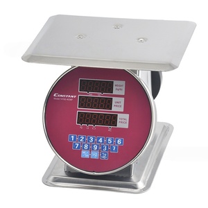 Balance électronique à plateforme plate Veidt 60 kg pour légumes et fruits, affichage LED double face, acier inoxydable 14192-4036F - Product Image 1