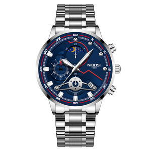 Pour NIBOSI 2503 luxe or Quartz chronographe montre pour hommes haut marque affaires Style élégant bande Relogio Masculino - Product Image 4