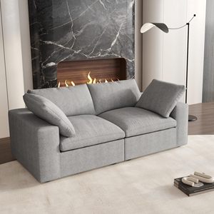 Canapé modulaire sectionnel Voxhome pour salon familial, style nuage doux, gris nordique, 3, 4, 5, 6, 7 places - Product Image 1