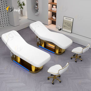 Camilla Eléctrica de Masaje de Lujo con 4 Motores para Salón de Belleza, Cama para Extensión de Pestañas y Tratamientos Faciales en Blanco y Rosa para Sala de Spa Personalizada - Product Image 5
