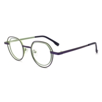 2025 nouveau cadre de lunettes en métal unisexe de haute qualité petite taille Double cercle carré Design pour les jeunes (adolescents enfants adultes)