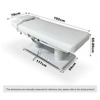 Table de massage électrique inclinable de luxe à 4 moteurs, avec commande au pied, pour salon de beauté, blanche, moderne, pour soins du visage et extensions de cils
