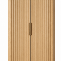 Armoire à vin haute à deux portes avec poignée de bar pour salle à manger ou espace bar