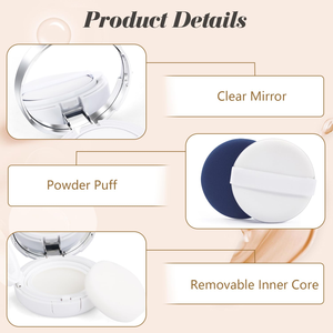 New Luxury15g Electroplating Compartment Loose Powder Cosmetics Empty <b>Plastic</b> with <b>Mirror</b> Powder Puff - Product Image 3