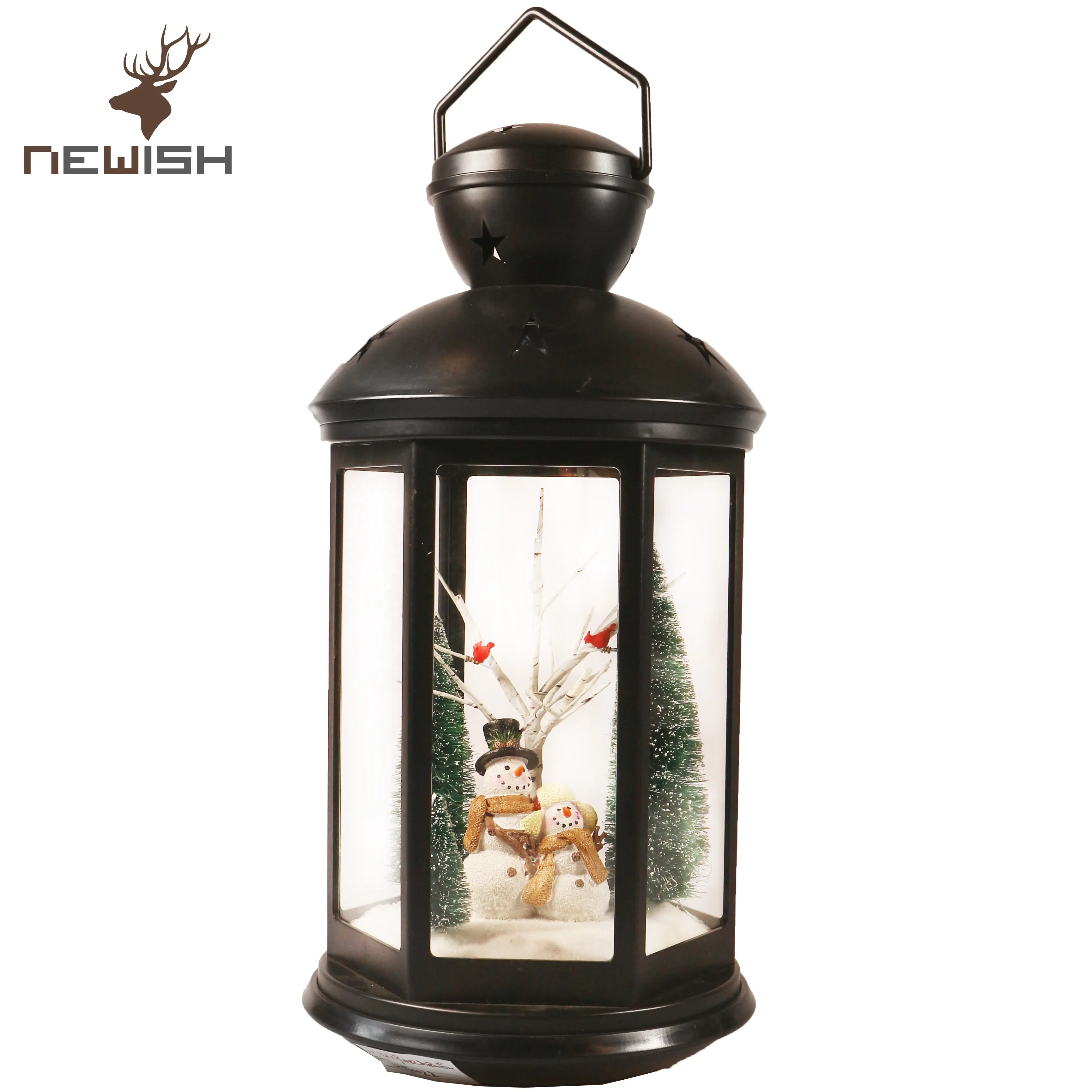 Kanlong Newish snowman Xmas tree inside led lamps and small solar outdoor wall hanging camping Christmas lantern