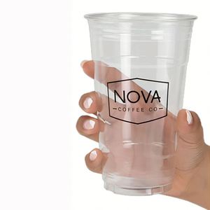 Gobelets jetables en PET transparents de 98 mm de diamètre, imprimés avec un logo personnalisé en sérigraphie, pour frappé/café glacé, 12 oz-24 oz, pour smoothies et boissons froides - Product Image 4