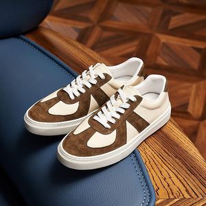 Baskets pour hommes en cuir, style allemand, respirantes, légères, pour le bureau et la carrière, rétro, polyvalentes, antidérapantes, à bout carré ou pointu - Product Image 1