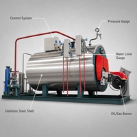 Chaudière à vapeur horizontale automatique à condensation au gaz/au mazout 5,5T/h, haute efficacité énergétique, économie d'énergie industrielle