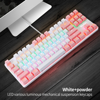 Clavier de jeu mécanique Bajeal K100 en plastique ABS, impression laser personnalisée, 87 touches, RGB, hot-swap, USB 2.0, câble de 1,6 m, garantie 1 an