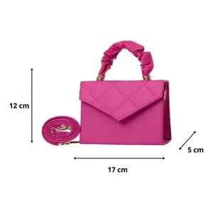 Sac bandoulière pour femme Andy Buganvilia en PU, style vintage à motif losanges, 17x12x5 cm, imperméable, usage quotidien - Product Image 1