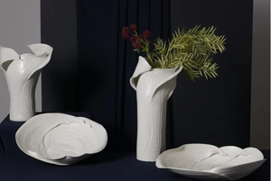 แจกันเซรามิกหรูหราทันสมัย ลายดอกไม้ ดีไซน์นามธรรมแบบไม่สมมาตรเคลือบเงา สำหรับตกแต่งบ้าน - Product Image 6