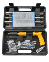 Kit de pistolet à clous manuel portable industriel en acier inoxydable avec poignée en plastique pour rénovation domestique et bricolage, supporte 4 perches extensibles