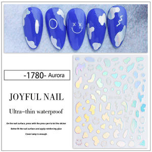 El más nuevo Simple láser oro plata Color vaca patrón Nail Art Sticker Gold Edge Hollow Border Sticker - Product Image 5