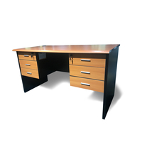 Bureau d'ordinateur compact en mélamine pour le travail à domicile, avec tiroir de rangement intégré