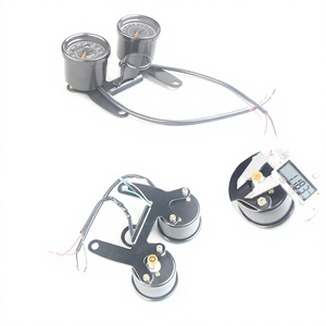 Ensemble rétro pour tableau de bord de moto, tachymètre électronique, compteur de vitesse 0-140 km/h, support avant en métal noir - Product Image 3